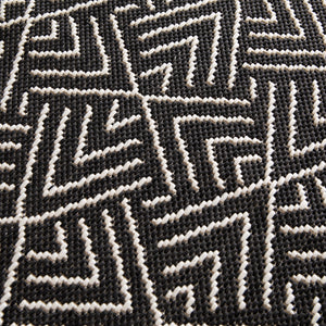 Black Tribal Washable Indoor Outdoor Rug - Ota