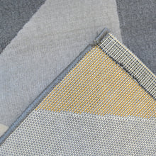 Load image into Gallery viewer, Mustard Yellow &amp; Grey Geometric Flatweave Rug - Ballina