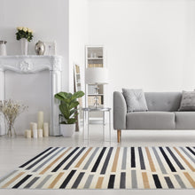 Load image into Gallery viewer, Grey Scandi Striped Living Room Rug - Dorsey