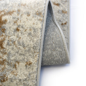 Grey & Ochre Flecked Transitional Living Room Rug - Dorsey