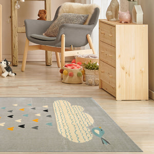 Childrens Colourful Clouds Bedroom Rug - Ballina