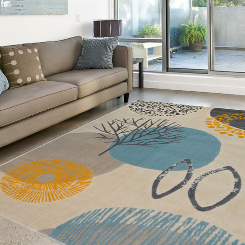 Contemporary Autumnal Flatweave Rug - Ballina