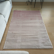 Load image into Gallery viewer, Blush Pink Ombre Geometric Dots Flatweave Rug - Memphis