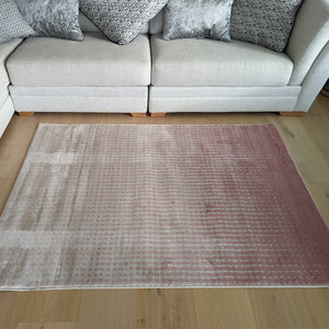 Blush Pink Ombre Geometric Dots Flatweave Rug - Memphis