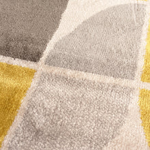 Load image into Gallery viewer, Yellow and Grey Geometric Flatweave Rug - Memphis