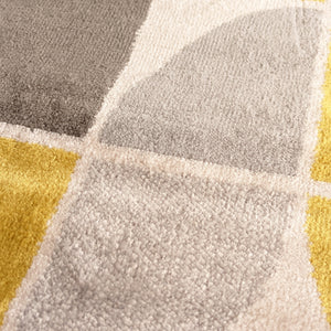 Yellow and Grey Geometric Flatweave Rug - Memphis