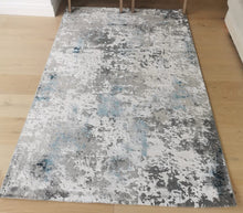 Load image into Gallery viewer, Navy and Grey Abstract Rug - Tronso