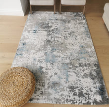 Load image into Gallery viewer, Navy and Grey Abstract Rug - Tronso