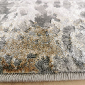 Mustard and Grey Abstract Rug - Tronso