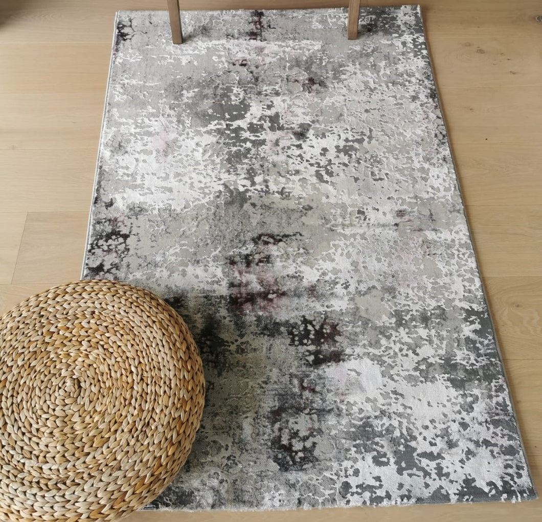 Purple and Grey Abstract Rug - Tronso