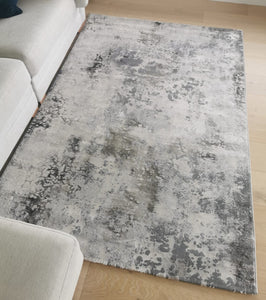 Silver and Grey Flecked Abstract Rug - Tronso