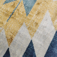 Load image into Gallery viewer, Navy Blue and Ochre Tribal Living Room Rug - Bergen