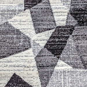 Modern Grey Abstract Living Room Rug - Boston