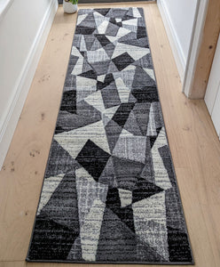 Modern Grey Abstract Living Room Rug - Boston