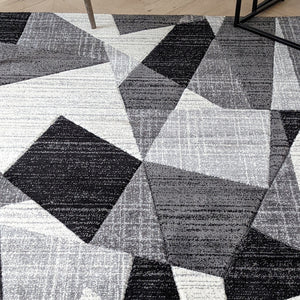 Modern Grey Abstract Living Room Rug - Boston