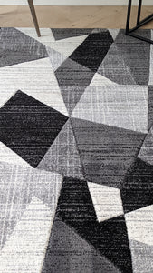 Modern Grey Abstract Living Room Rug - Boston