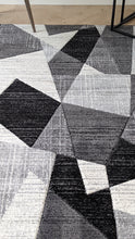 Load image into Gallery viewer, Extra Long Geometric Grey Runner Rug - Boston