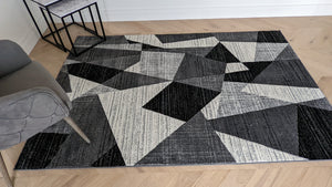 Modern Grey Abstract Living Room Rug - Boston