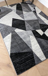 Modern Grey Abstract Living Room Rug - Boston