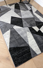 Load image into Gallery viewer, Extra Long Geometric Grey Runner Rug - Boston