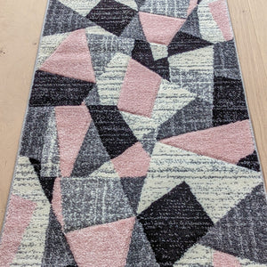 Blush Pink Abstract Hall Runner Rugs - Boston