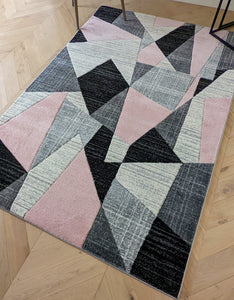 Blush Pink Abstract Living Room Rug - Boston