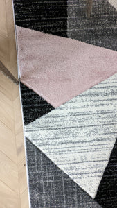 Blush Pink Abstract Hall Runner Rugs - Boston