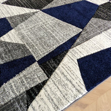 Load image into Gallery viewer, Blue Ivory grey Rug
