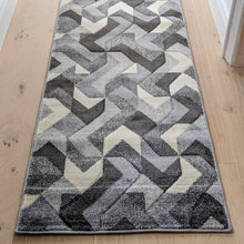 Load image into Gallery viewer, Herringbone Grey Hallway Runner Rug - Boston