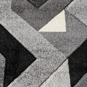 Monochrome Grey Zig Zag Rug - Boston