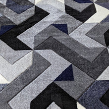 Load image into Gallery viewer, Navy and Grey Arrow Geometric Rug - Boston