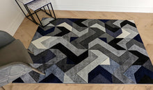 Load image into Gallery viewer, Navy and Grey Arrow Geometric Rug - Boston