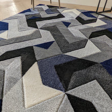 Load image into Gallery viewer, Navy Blue Herringbone Hall Runner Rug - Boston