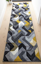 Load image into Gallery viewer, Modern Ochre Yellow Zig Zag Runner Rug - Boston