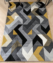 Load image into Gallery viewer, Modern Ochre Yellow Zig Zag Runner Rug - Boston