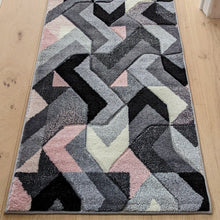 Load image into Gallery viewer, Blush Pink Modern Herringbone Runner Rug - Boston