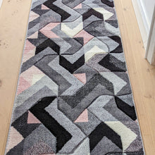 Load image into Gallery viewer, Blush Pink Modern Herringbone Runner Rug - Boston