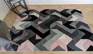 Blush Pink Modern Herringbone Runner Rug - Boston