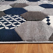 Load image into Gallery viewer, Cheap Modern Geometric Navy Rug Rugs Rugs for sale