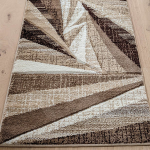 Beige Geometric Living Room Rug - Boston