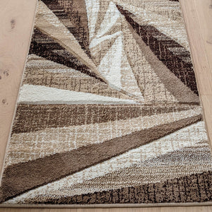 Beige Geometric Hallway Runner - Boston