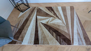 Beige Geometric Living Room Rug - Boston