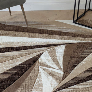 Beige Geometric Living Room Rug - Boston