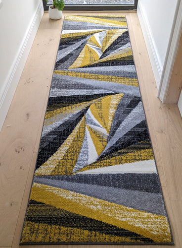 Ochre Yellow Splinter Hallway Runners - Boston