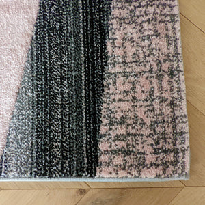 Pink Splinter Geometric Living Room Rug - Boston