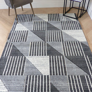 Long Modern Grey Hall Runner - Boston