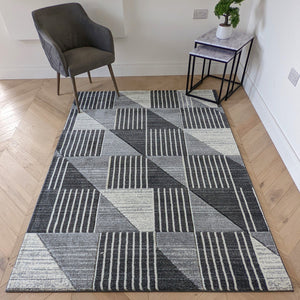 Long Modern Grey Hall Runner - Boston