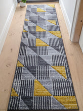 Load image into Gallery viewer, Yellow &amp; Grey Runner Rug