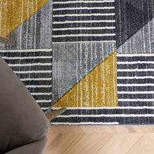 Load image into Gallery viewer, Yellow Grey Triangles Rug