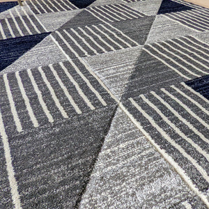 Navy Blue Triangles Area Rug - Boston